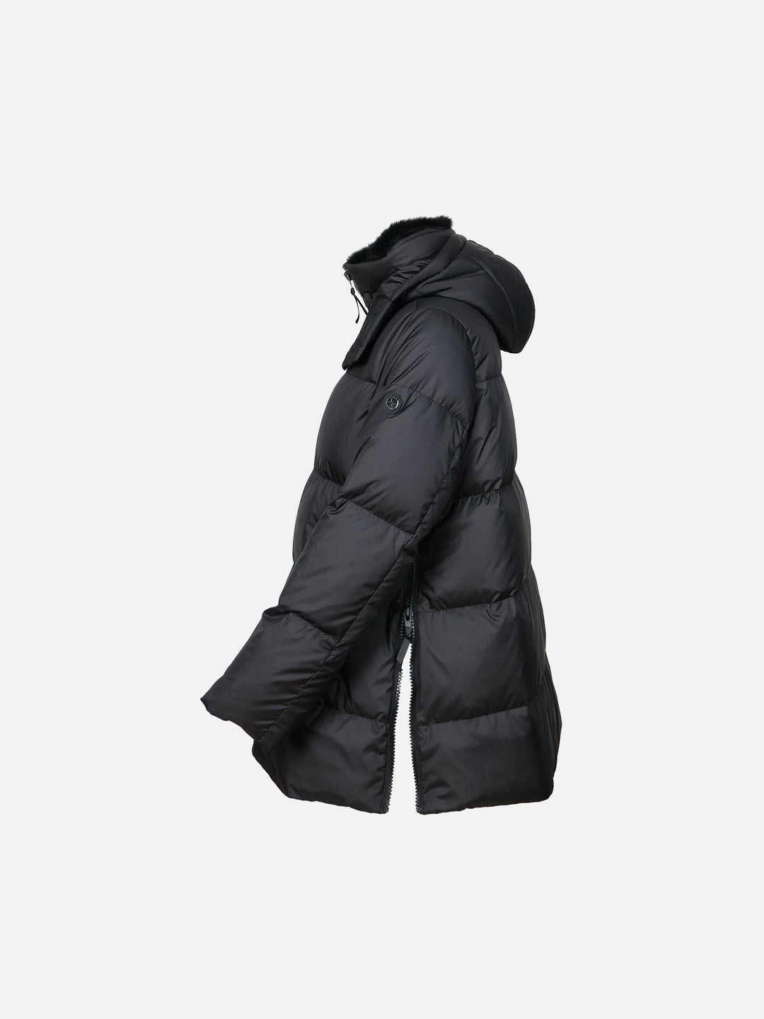 Hester, 75 cm. - Daunenjacke mit Kapuze – Damen – Schwarz