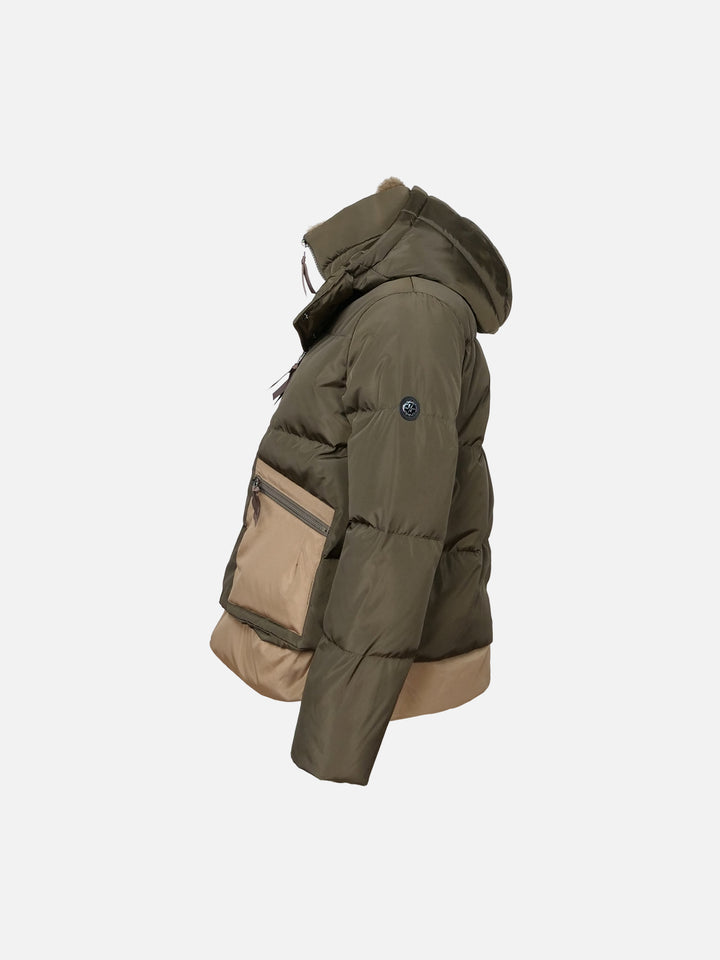 Henriette 61 cm. - Hood - Real Down jacket - Women - Army & Camel