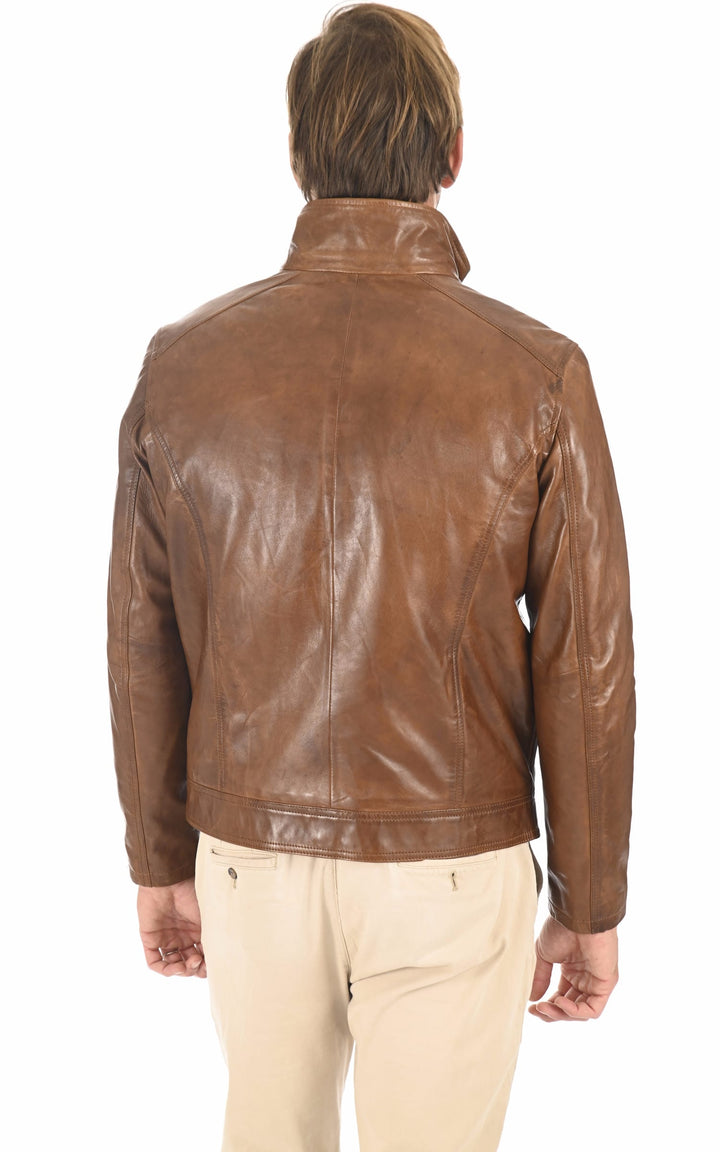 Blouson Cuir Homme Daytona 73, modèle Falconero 100737 de couleur marron