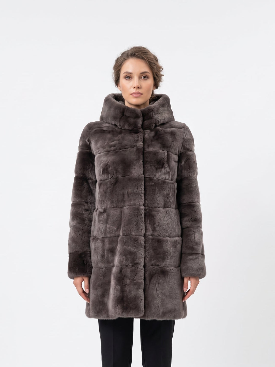 Imelda-A, 85 cm. - Hood Rex - Women Chocolate