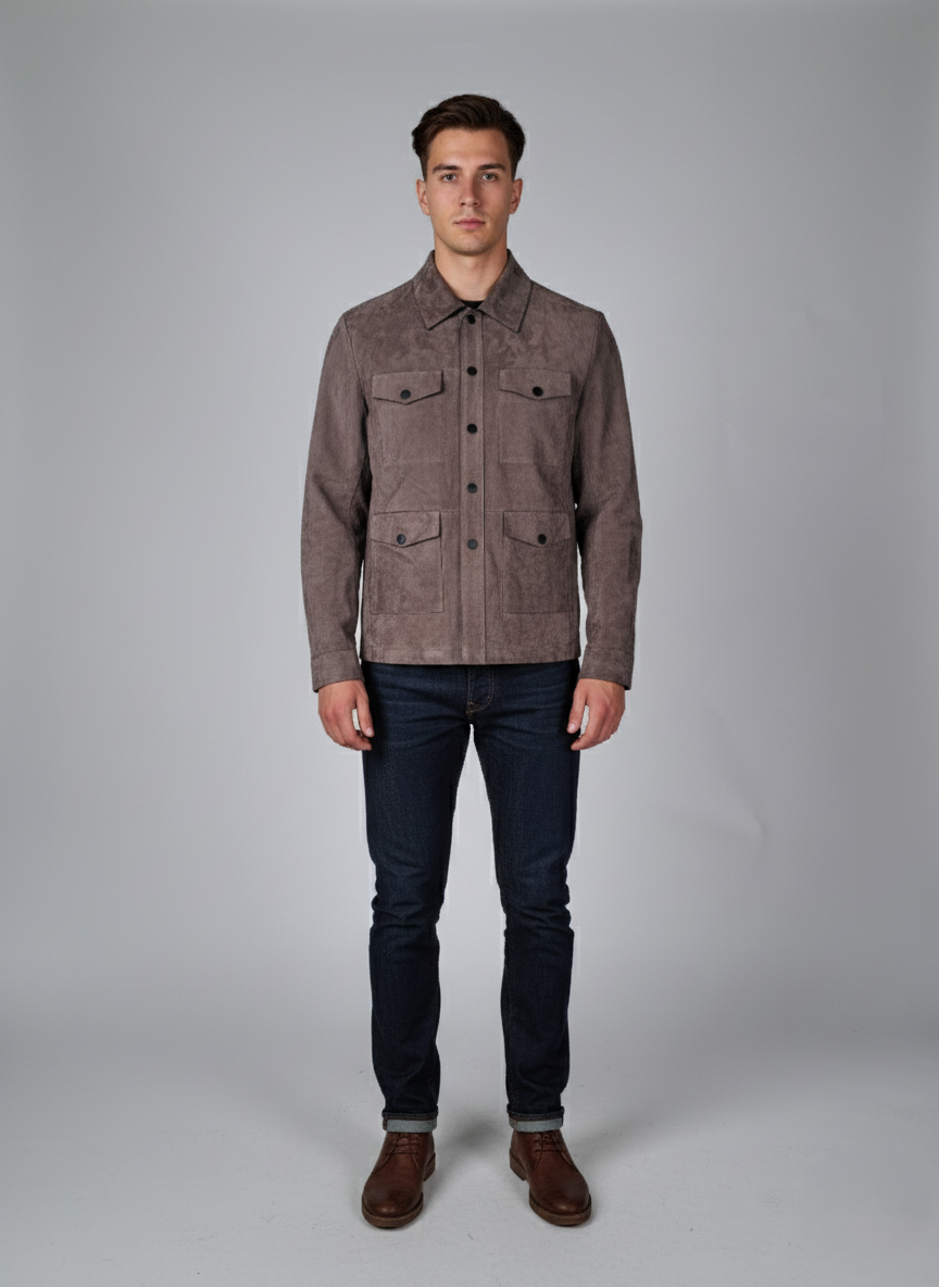 Gerhard, 65 cm. - Krage - Thick Leather för getmocka - Man - Mörkgrå