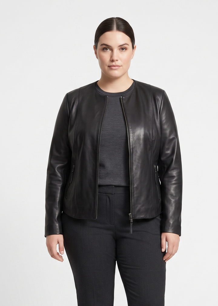 PP 108 - Komfort - Lamm-Malli-Leder - Damen - Schwarz / Læder Skinds Jakke - Levinsky - Kvinde