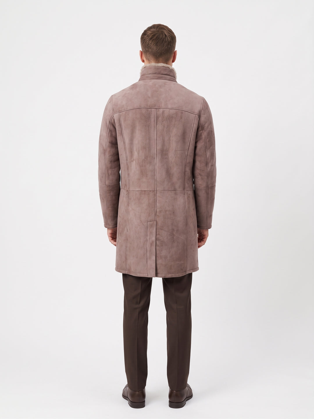 Carlo, 100 cm. - Collar Suede Lamb - Man Dark Oak