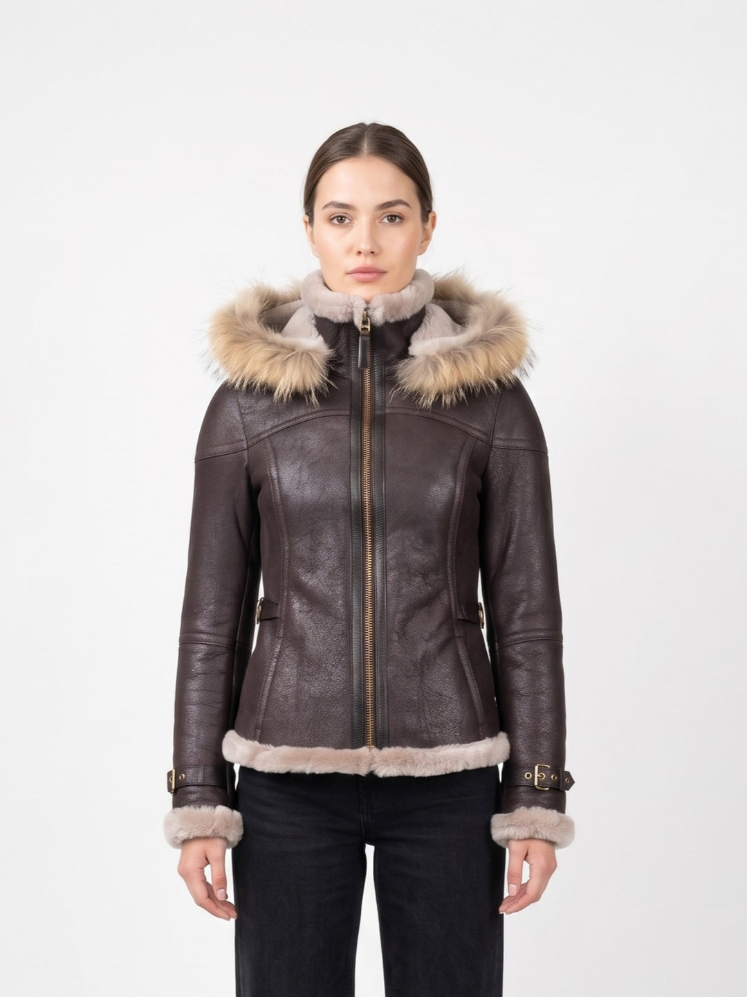 Sacha 59 cm Nappa Lamb Crack Washed -Women Dark Brown