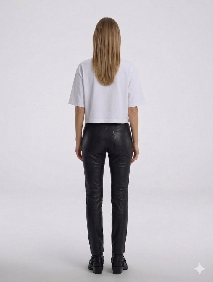 Jill Trouser - Lamb Nappa Läderbyxor - Dam - Svart