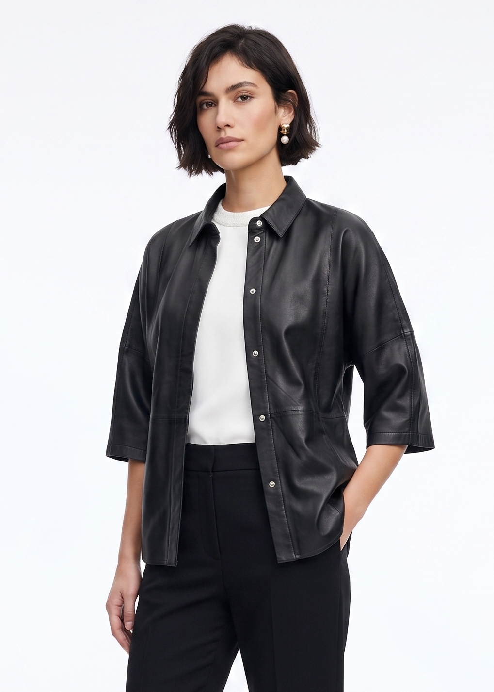 PS-26 Hemd – Lammleder – Damen – Schwarz