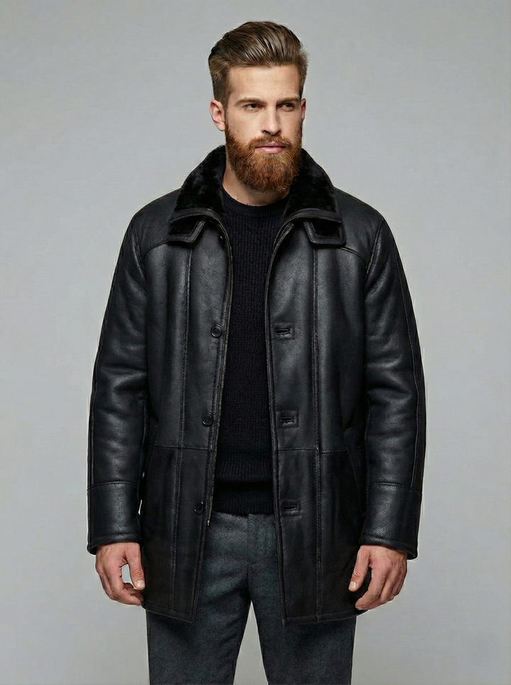 Owen, 85 cm. - Nappa Lamb Crack - Man - Black