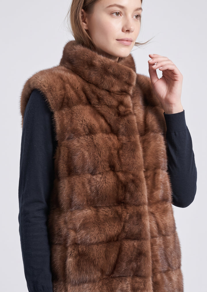 Nelly Vest, 70 cm. - Mink - Kvinner - Pastell