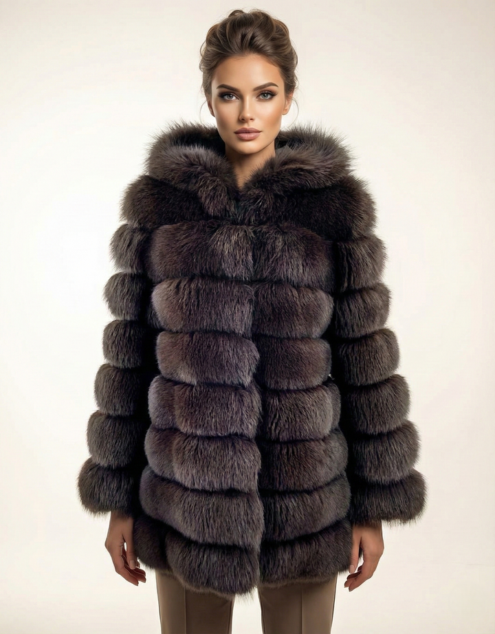 Petrovski, 80 cm. - Kapuze - Blue Fox Jacke - Damen - Army