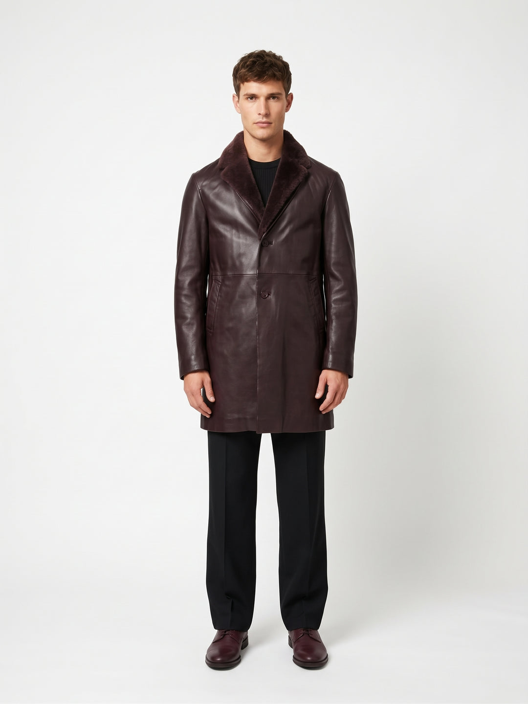 Enzo – Lamm-Dace-Leder – Herren – schönes Braun