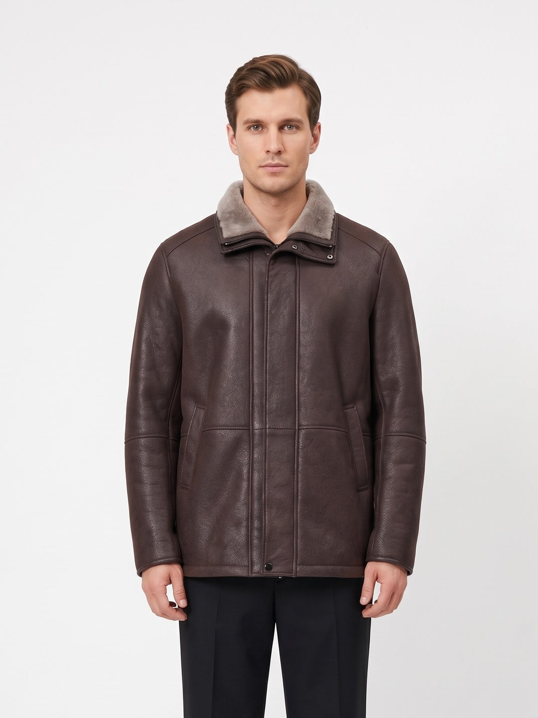 Kamil, 80cm Nappa Lamb Crack - Man Dark Brown