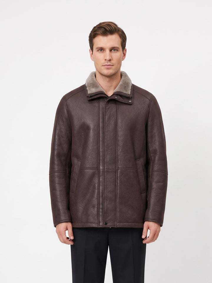 Kamil, 80cm Nappa Lamb Crack - Man Dark Brown