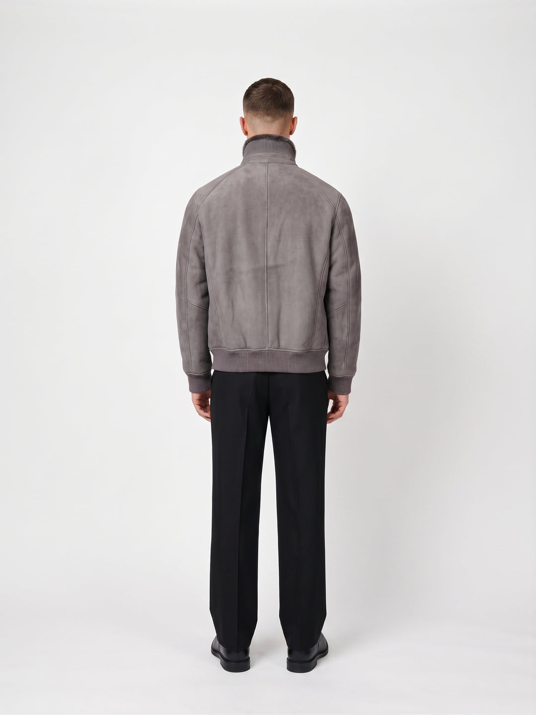 Iker, 66 cm. - Collar Suede Lamb - Man Light Grey