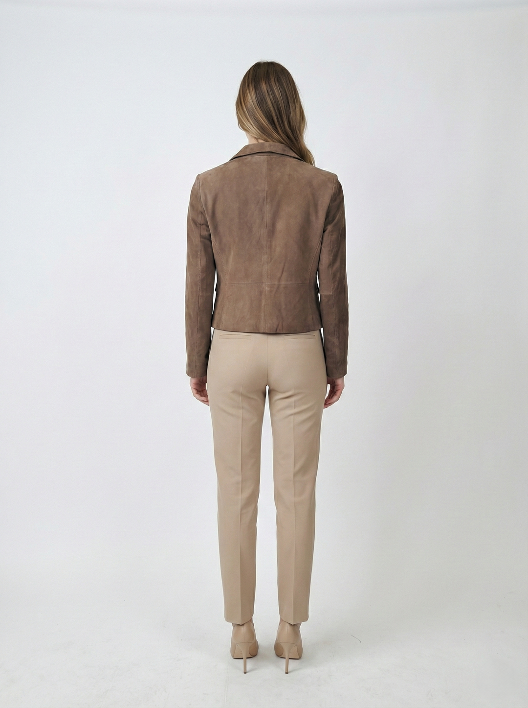 Ingria Blazer, 50 cm. - Goat Suede Leather - Women - Dark Green