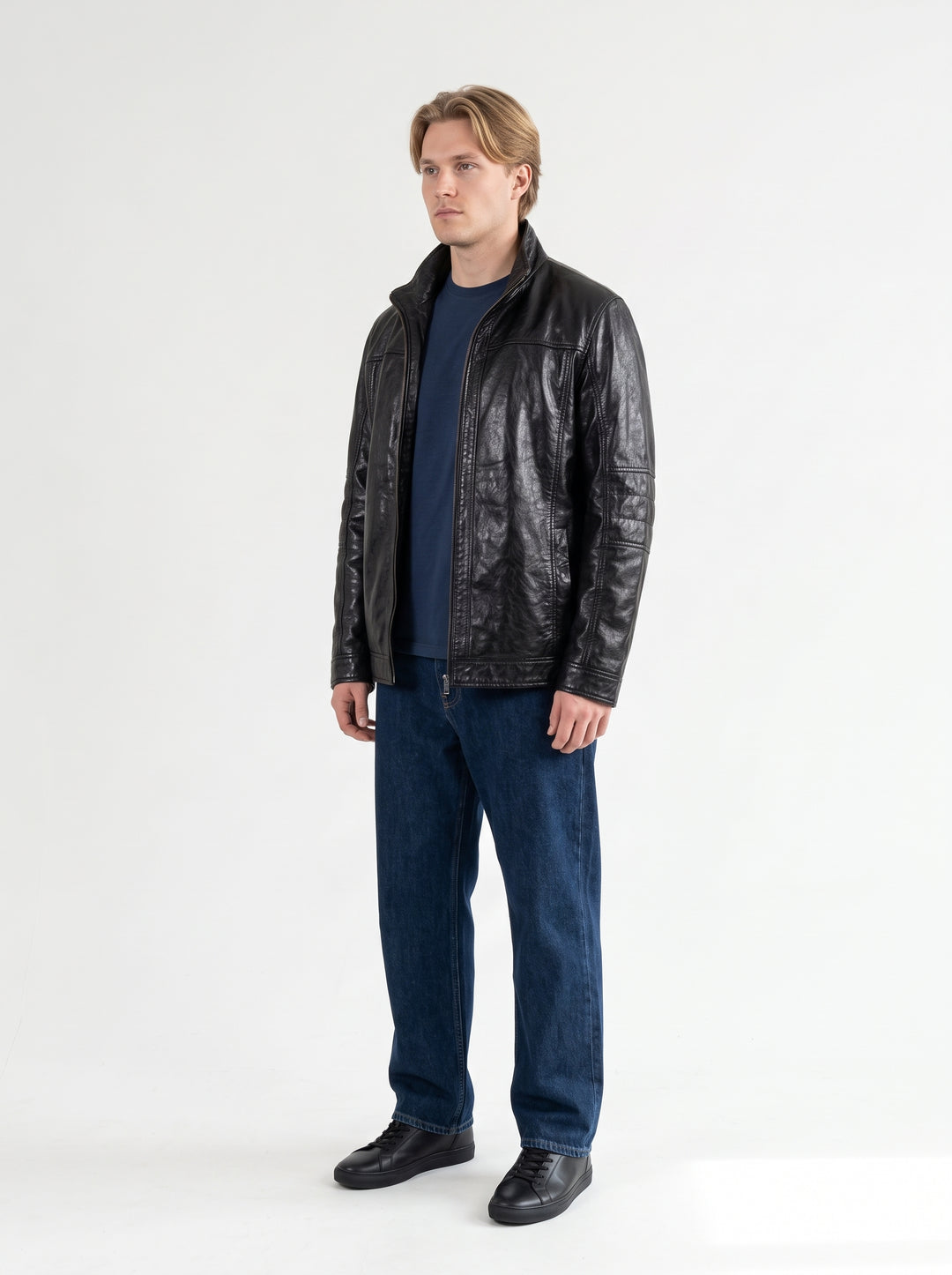 Big Marlow - Lamm Polish Nappa Leather -Man - Svart