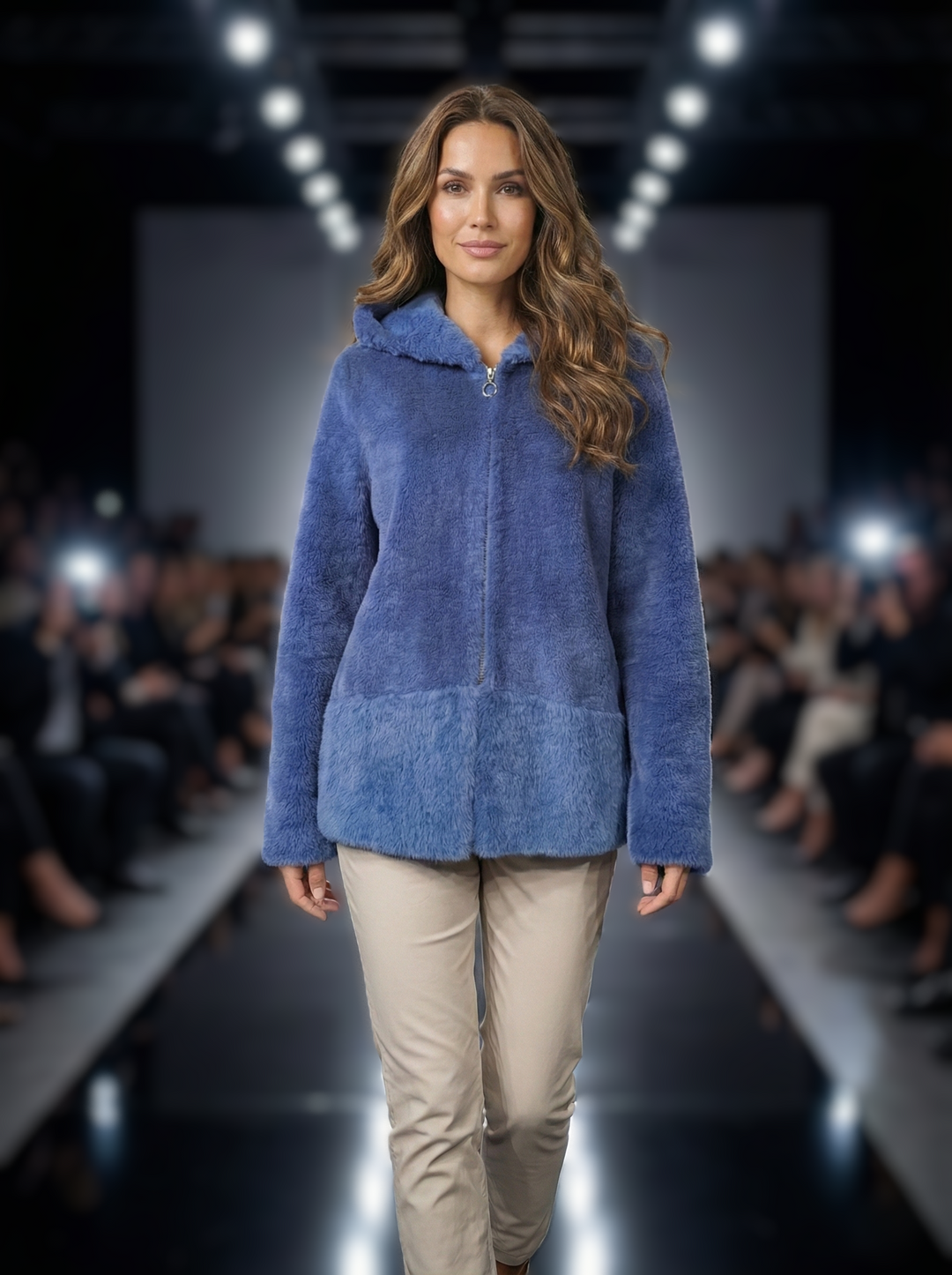 Ilda, 72 cm. - Hood - Air Wool - Women - Blue