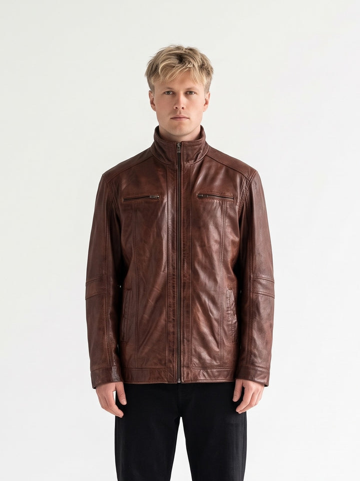 Big Marlow - Lamm Polish Nappa Leather -Man - Kopparbrun