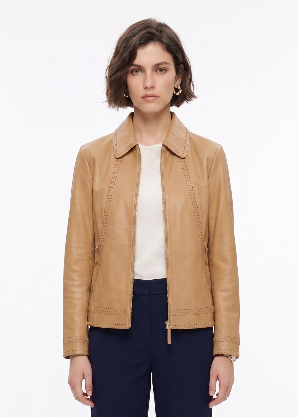 Ruby - Comfort, 60 cm. Lamb Malli Leather - Women Cashew