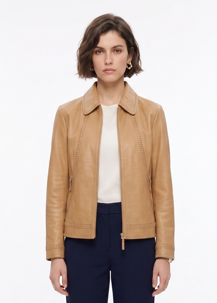 Ruby - Comfort, 60 cm. Lamb Malli Leather - Women Cashew