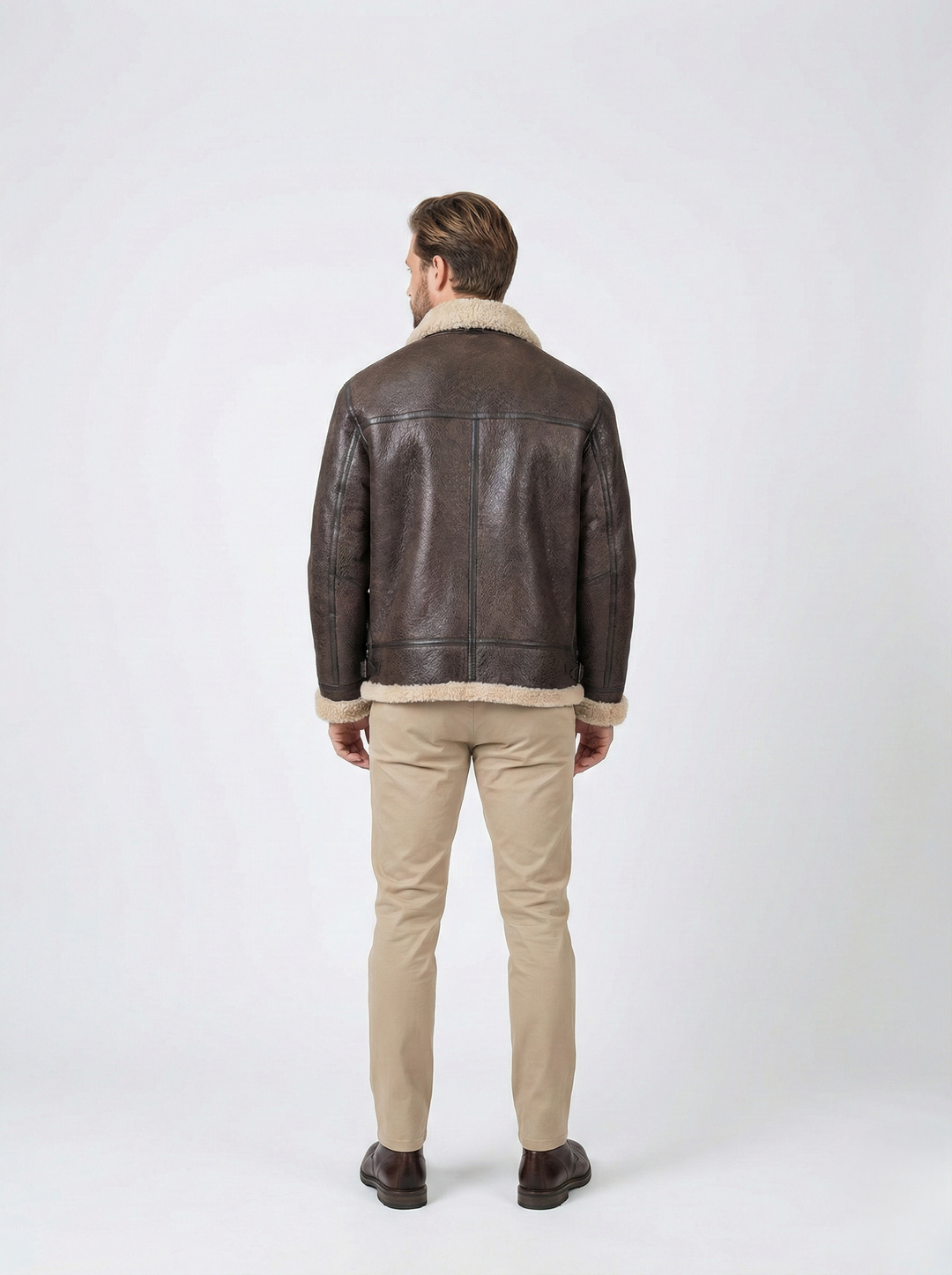 Elias, 68 cm. - Kragen - Nappa Lamm Crack - Mann - Dunkelbraun