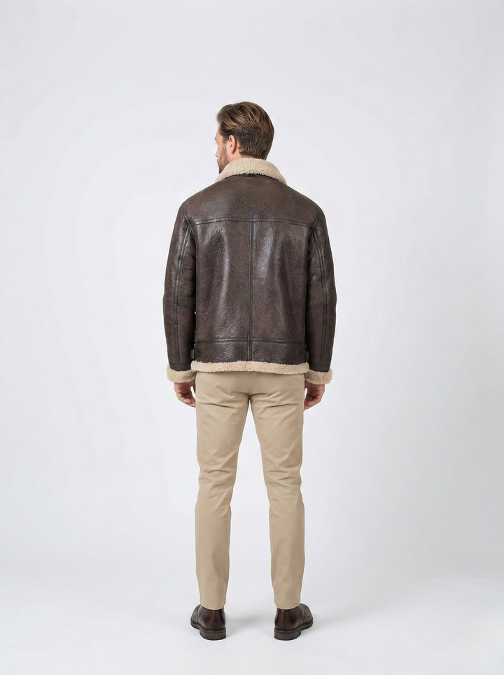 Elias, 68 cm. - Kragen - Nappa Lamm Crack - Mann - Dunkelbraun