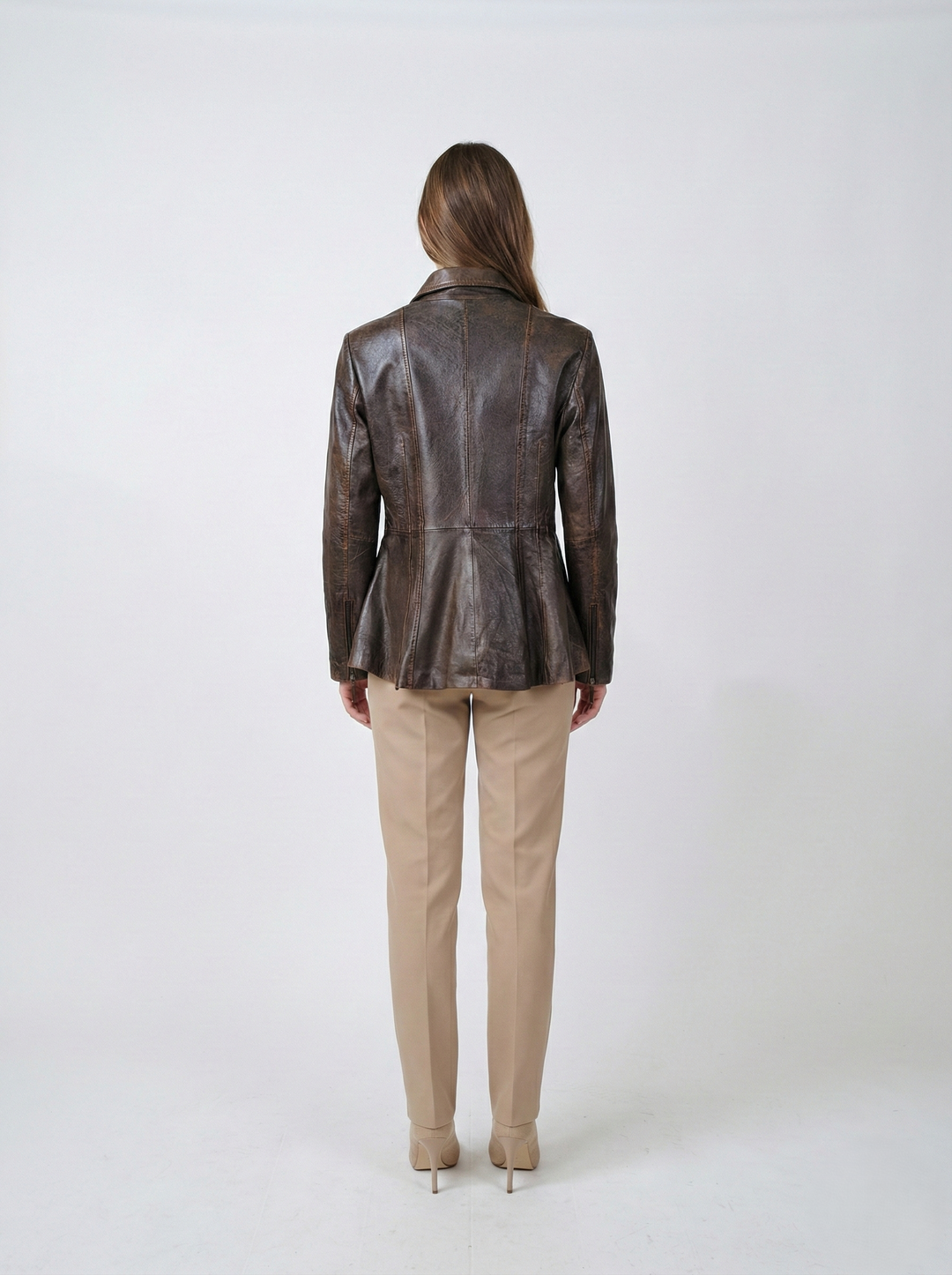 Camilla, 65 cm. - Lamb Leather - Women - Royal Brown