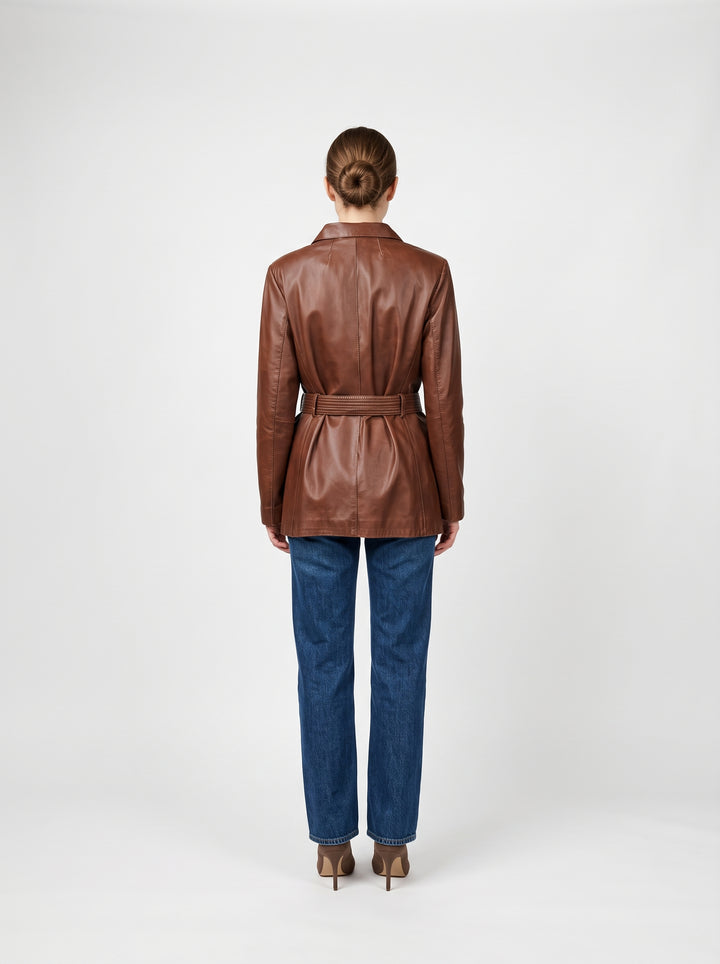 Jolene - Lamb Thick Dace Läder -Dam - Whisky