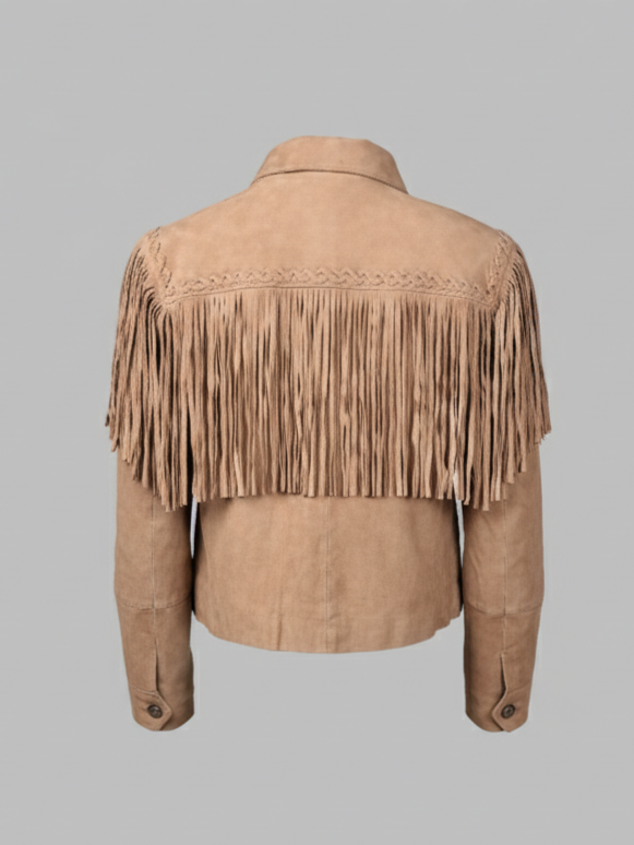 Crystal, 52 cm. - Collar - Goat Suede - Women - Taupe