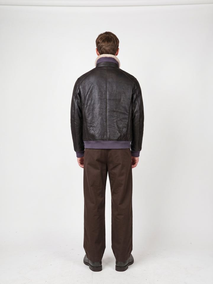 Iker, 66 cm. - Collar Nappa Lamb Crack - Man Dark Brown