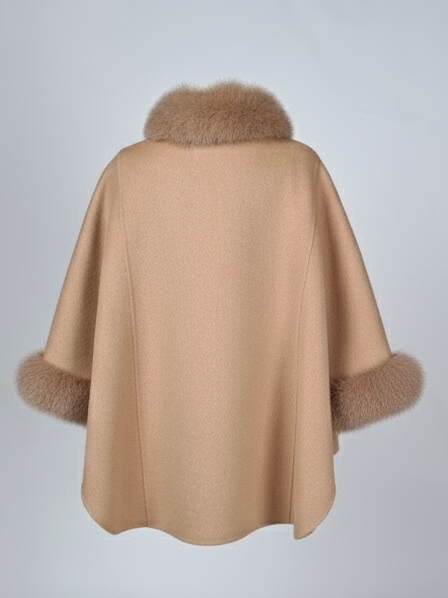Damini-Poncho, 75 cm. - Wolle - Damen - Kamel