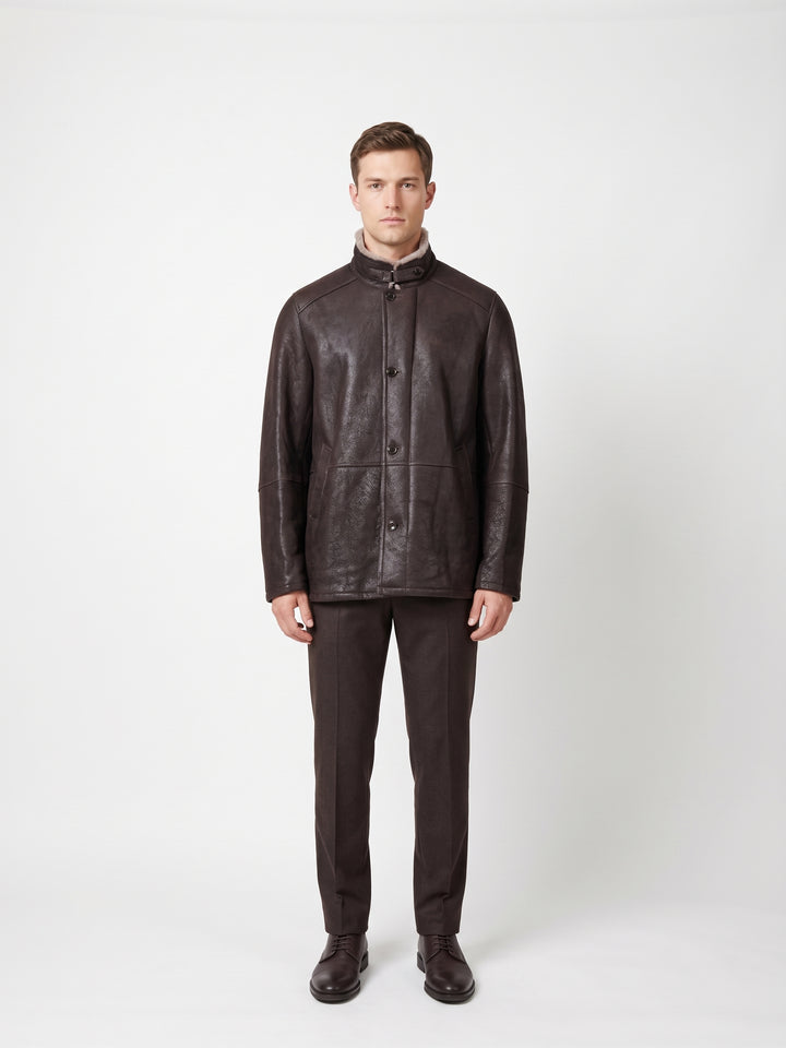 Jack, 80 cm. Nappa Lamb Crack - Man Brown