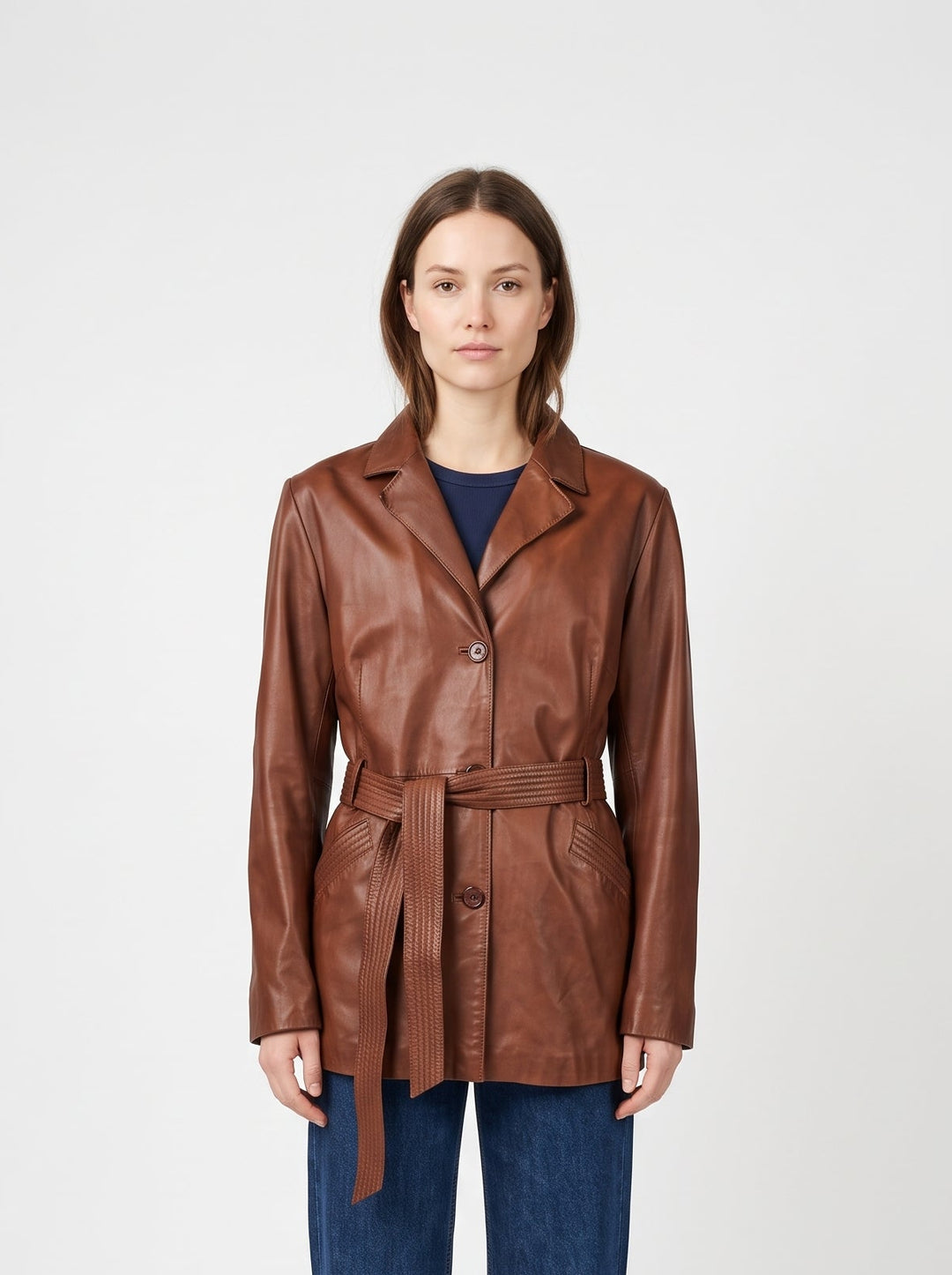 Jolene - Lamb Thick Dace Läder -Dam - Whisky