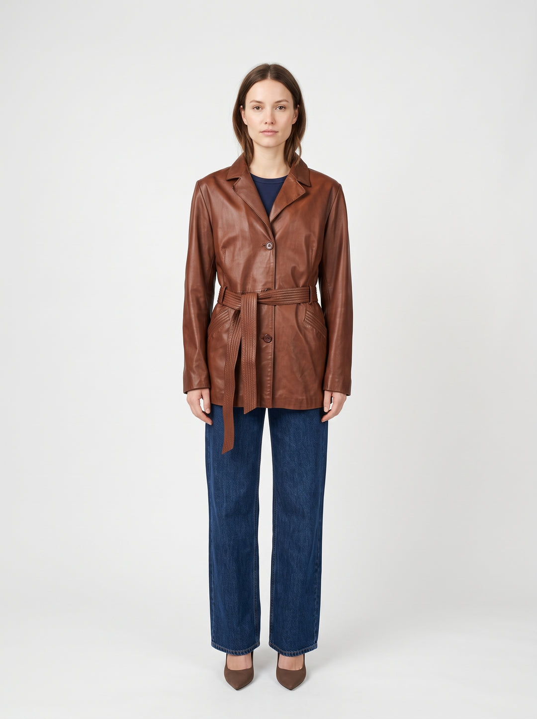 Jolene - Lamb Thick Dace Läder -Dam - Whisky
