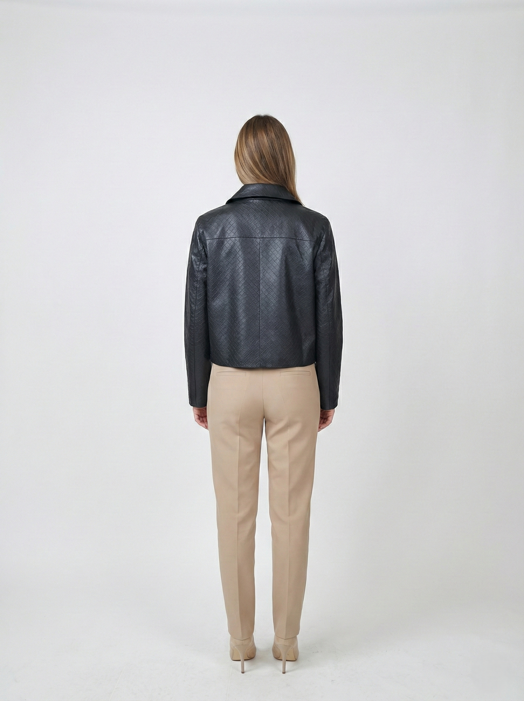 Angela, 52 cm. - Collar - Lamb Leather - Women - Black