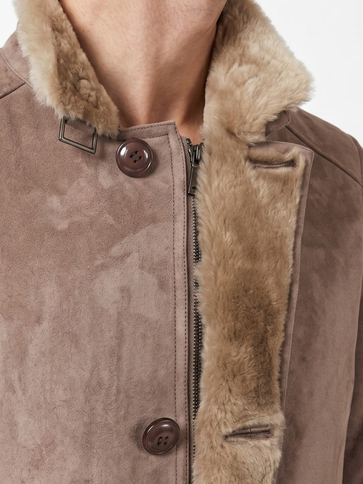 Carlo, 100 cm. - Collar Suede Lamb - Man Dark Oak