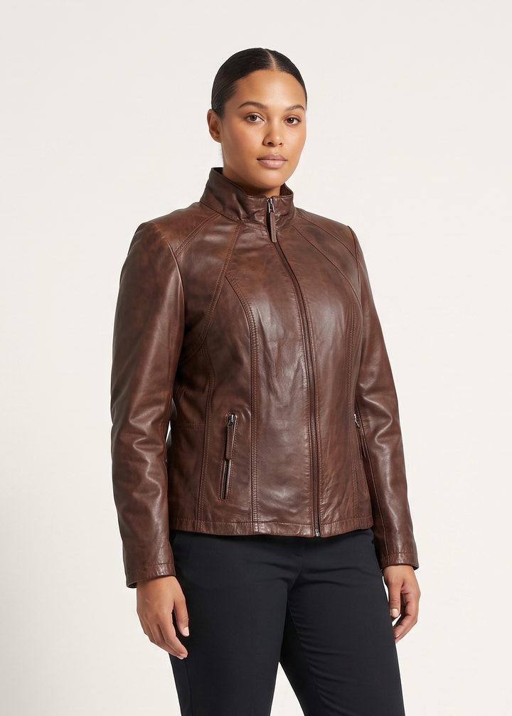 P 14-02 - Comfort Lamb Malli Leather - Women Parker Cognac