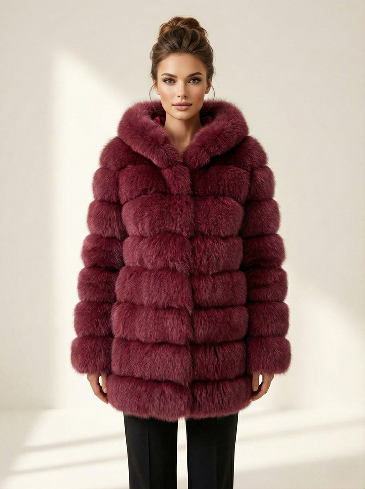 Petrovski, 80 cm. - Kapuze - Blue Fox - Damen - Pflaume