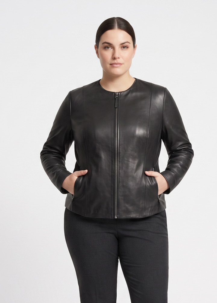 PP 108 - Komfort - Lamm-Malli-Leder - Damen - Schwarz / Læder Skinds Jakke - Levinsky - Kvinde