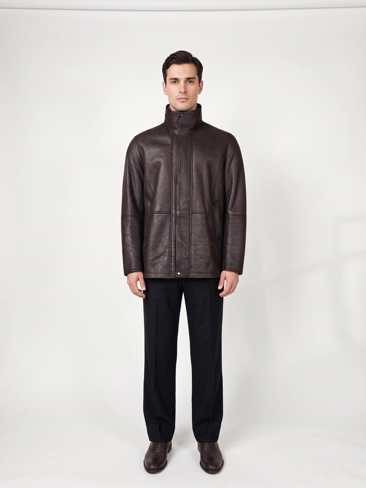 Kamil, 80cm Nappa Lamb Crack - Man Dark Brown
