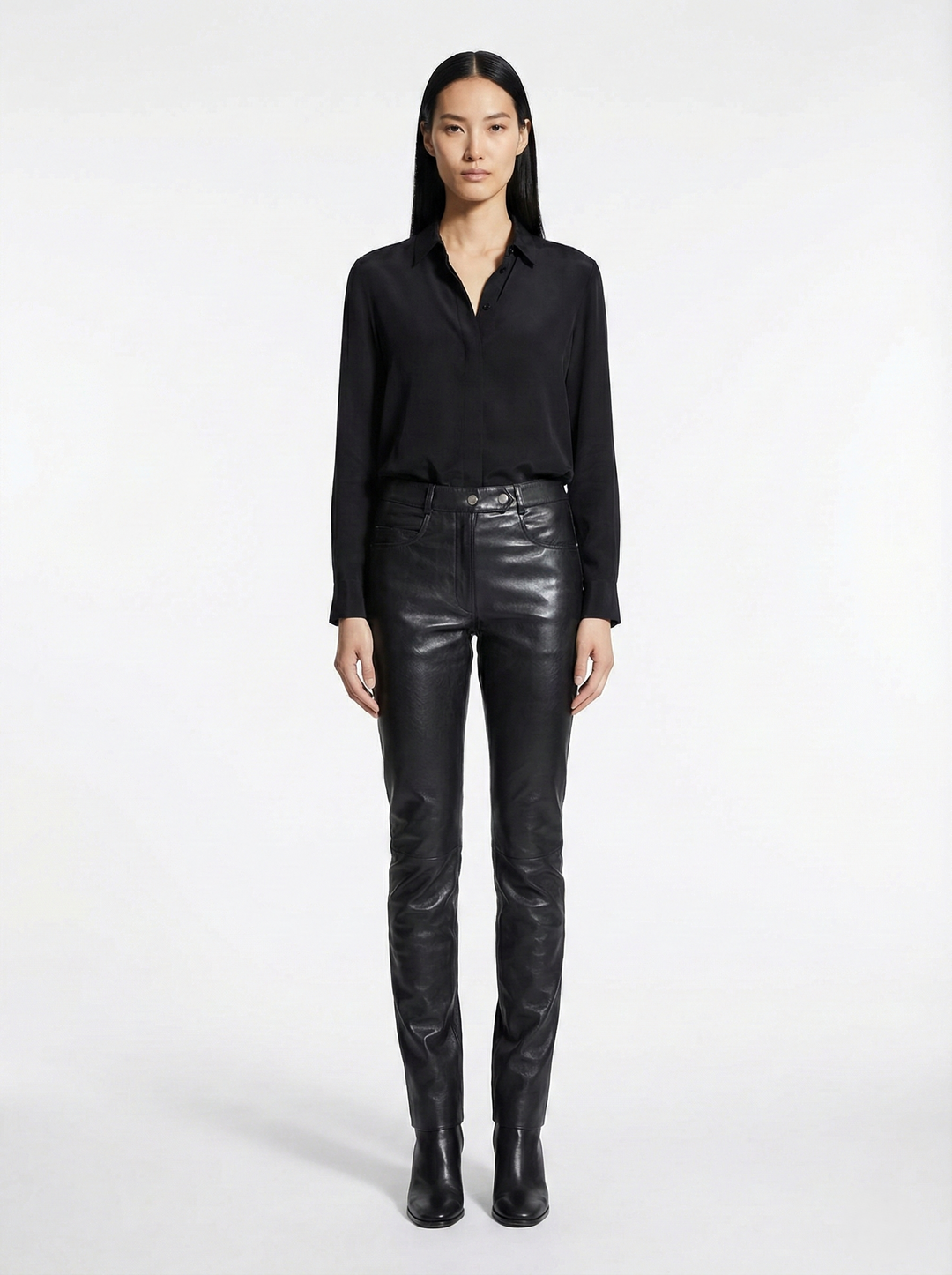 Envi Trousers - Lamb Stretch Leather - Women - Black