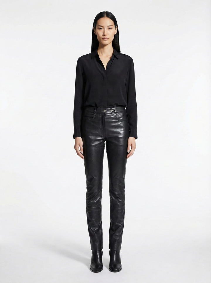 Envi Trousers - Lamb Stretch Leather - Women - Black