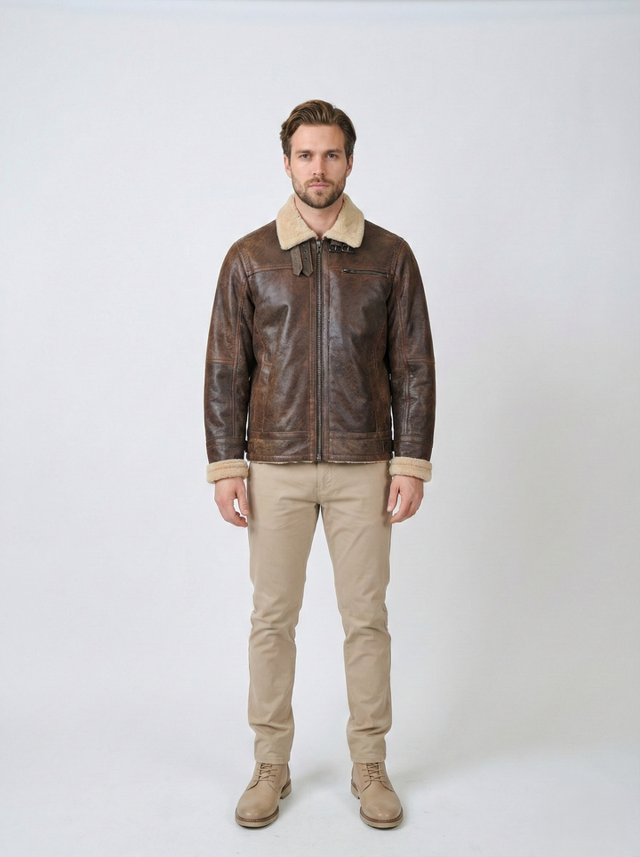 Biggles - Lamb Tornado Läder - Man - Mellanbrun