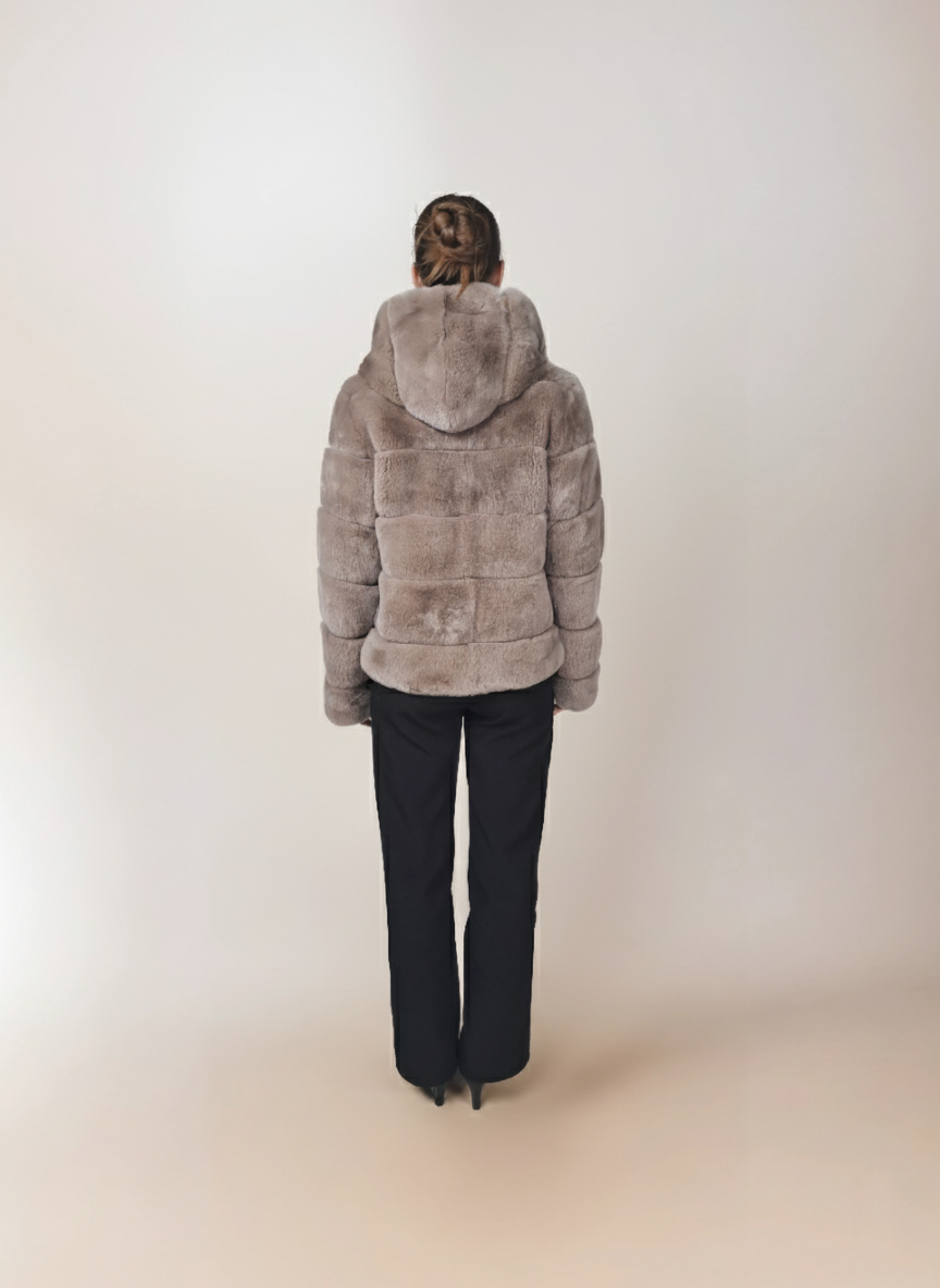 Petrovski, 60 cm. - Kapuze - Rex - Damen - Cafe Latte