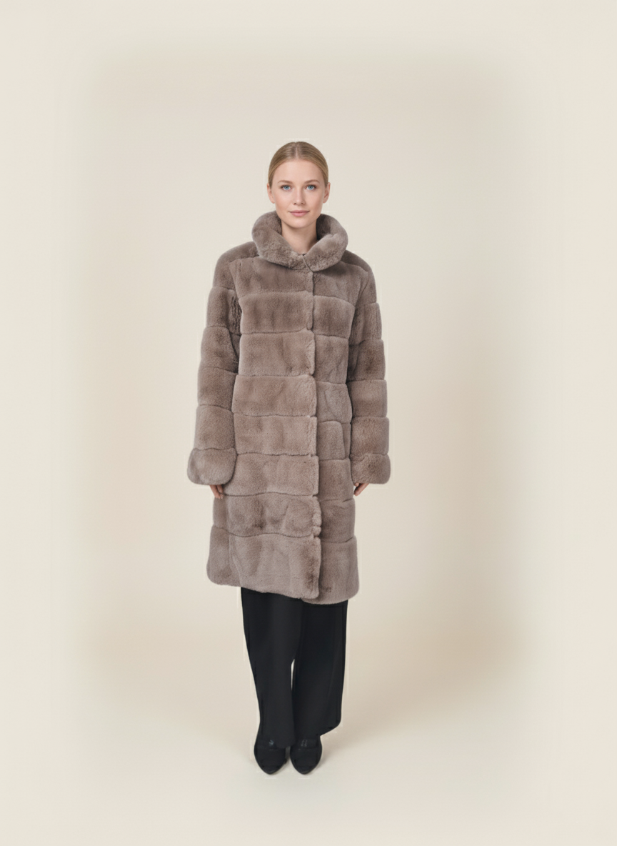 Petrovski, 100 cm. - Kragen - Rex - Damen - Cafe Latte