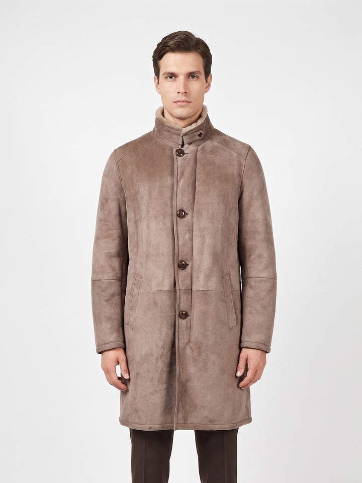 Carlo, 100 cm. - Collar Suede Lamb - Man Dark Oak
