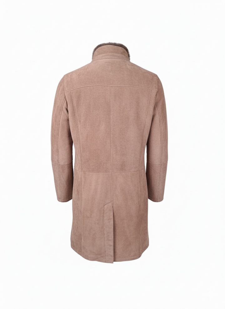 Carlo, 100 cm. - Kragen - Wildlederlamm - Herren - Dunkle Eiche