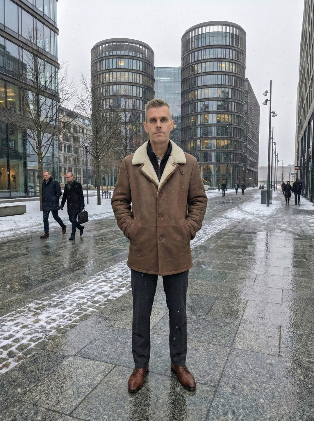 Cooper, 80 cm. - Collar - Nappa Lamb Crack - Man - Whisky