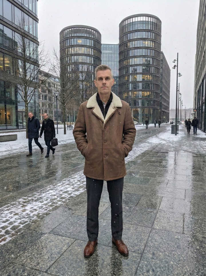 Cooper, 80 cm. - Collar - Nappa Lamb Crack - Man - Whisky