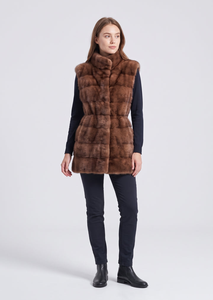 Nelly Vest, 70 cm. - Mink - Kvinner - Pastell