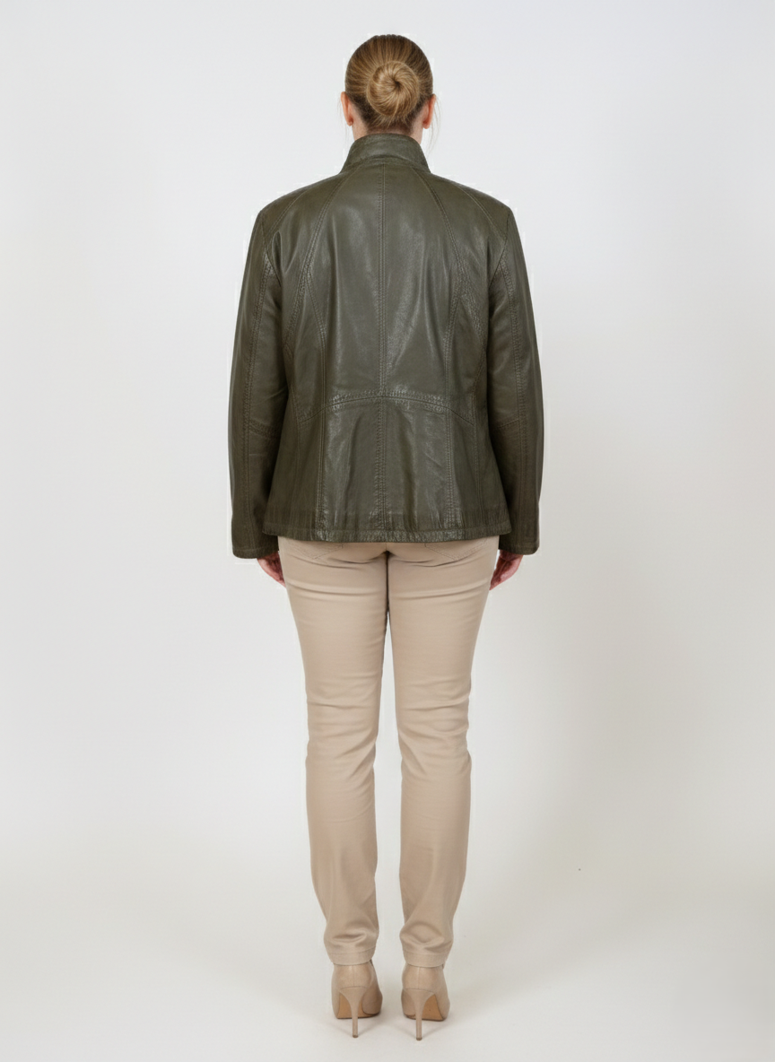 Sille XL, 70 cm. - Lammläder - Dam - Oliv